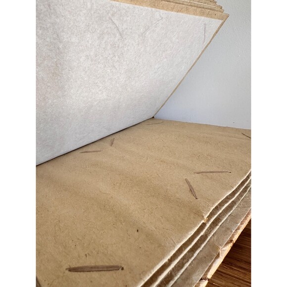 Handmade Vintage Tribal Photo Album: Bamboo & Leaf Cover, Embossed Lizards - Picture 4 of 4